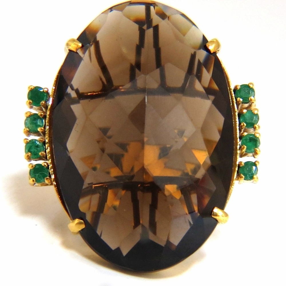 38.30ct Natural Oval Gypsy Topaz Ring 14kt*